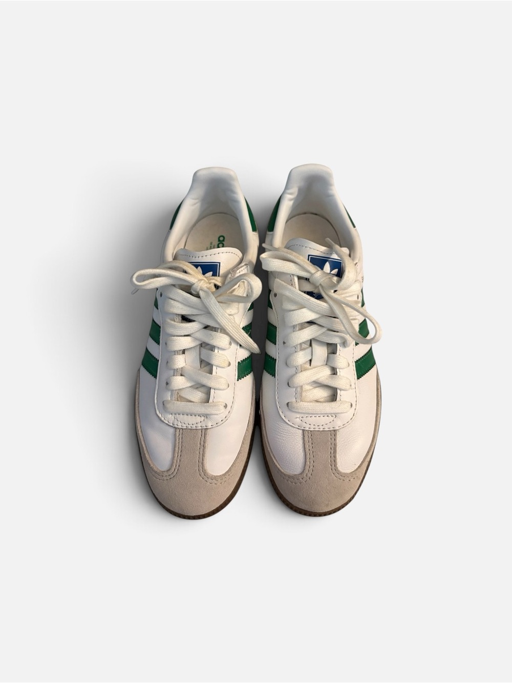 adidas  Women’s White and Green Samba Retro Runner Sneakers
